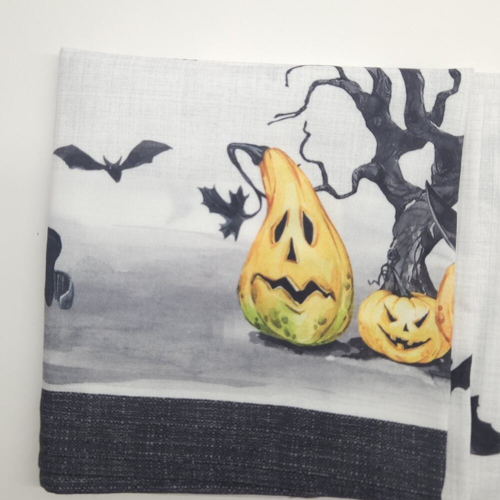 Christian Lacroix Halloween Tablecloth Oblong Skeleton Gothic Pumpkin 60x84 - Picture 4 of 9
